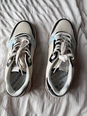 Men’s Coach Sneakers in White, Light Blue and Black